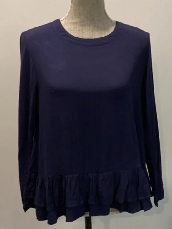 Rodebjer Lindy Blue Pablum Frill Long Sleeve Ruffle Tunic - Picture 7 of 13